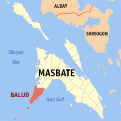 Mapa ning Masbate ampong Balud ilage