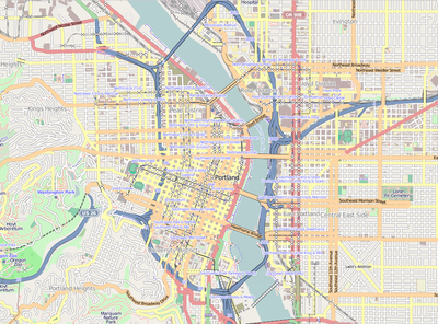 Location map USA Portland downtown