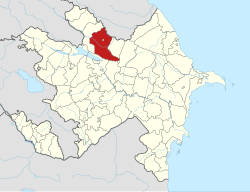 Map of Azerbaijan showing the Shaki District