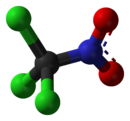 Molecuulmodel van trichloornitromethaan