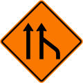 End of right lane (form 2 lanes)