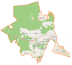 Mapa konturowa gminy Kobylanka, w centrum znajduje się punkt z opisem „Reptowo”