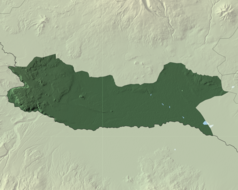 Mapa konturowa prowincji Armawir, blisko prawej krawiędzi znajduje się punkt z opisem „Katedra Zwartnoc”