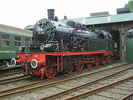 Stoomlocomotief in Dieringhausen, Duitsland; tenderlocomotief 78 468