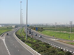 כביש 6 במבט דרומה ממחלף חורשים