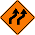 Diverted traffic to right (two lanes)