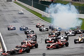 Start van de Grand Prix Formule 1 van België in Spa, 2008