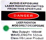 US laser warning label