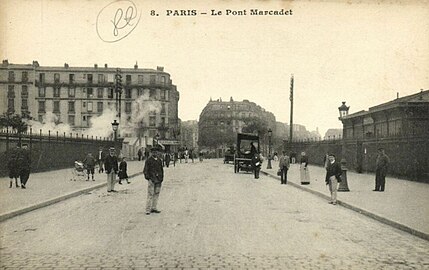 Le pont Marcadet vers 1910.