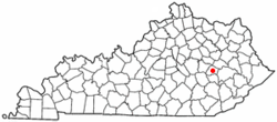 Location of Beattyville, Kentucky