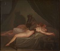 Nightmare, 1800 copy by Nicolai Abraham Abildgaard. Sorø Art Museum, Denmark