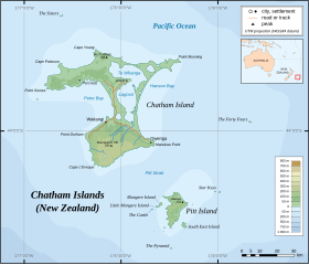 Mapa de las islas Chatham