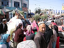 Sunday market in Hotan.