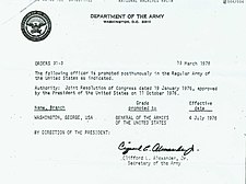 Order 31-3 surat untuk mempromosikan George Washington mendapat pangkat General of the Armies, efektif 4 Juli 1976.