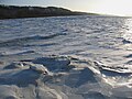 Le fleuve Saint-Laurent gelé au pont de l'île d'Orléans.