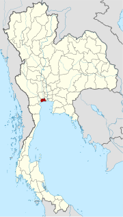 Karte von Thailand mit der Provinz Samut Sakhon hervorgehoben