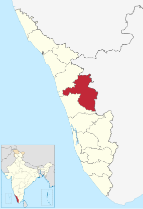 Positionskarte des Distrikts Palakkad