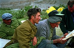 Uyghur camel drivers in Xinjiang.