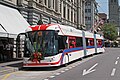 Un lighTram 4 à face avant « arrondie » sur la ligne 1 du réseau de trolleybus de Lucerne