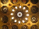 The gilded and painted coffers of the Senate chamber ceiling