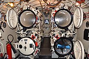 The four bow torpedo tubes on the submarine (Class 241)