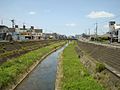 第二寝屋川高砂橋より下流を望む。手前に見える橋は石塚橋、奥に見える橋は久保橋。