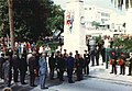 Remembrance Day Parade by the Governor of Bermuda, war veterans, Royal Navy, Royal Bermuda Regiment, Bermuda Police Service and other uniformed services at the Cenotaph on Front Street.