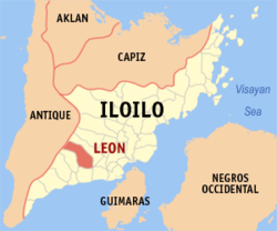 Map of Iloilo with Leon highlighted