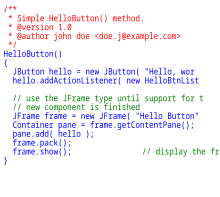 Copie d'écran d'un code source en Java