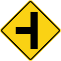 Side road junction on left