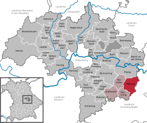 Poziția Mötzing pe harta districtului Regensburg