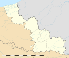 Mapa konturowa Nord, w centrum znajduje się punkt z opisem „Mérignies”