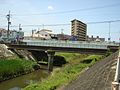 第二寝屋川玉串橋。左岸より玉串川が合流している。