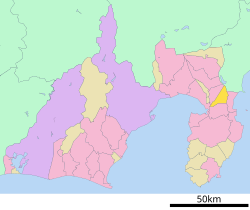 Location of Kannami in Shizuoka Prefecture