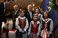 Prezydent Lech Kaczyński podczas spotkania z Polonią w USA w Chicago (2006)