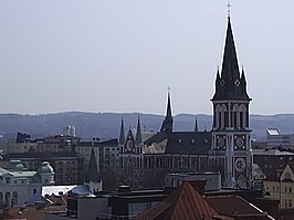 Het centrum van Jönköping en de Sofiakerk.