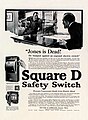 SquareD "Jones is Dead!" advertisement, 1921