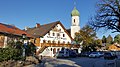 Kirche St. Martin und Gasthaus zur Post in Egling