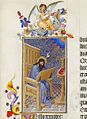 Der Evangelist Lukas, Très Riches Heures du duc de Berry, Gebrüder Limbourg, 1412–1416, Chantilly, Musée Condé