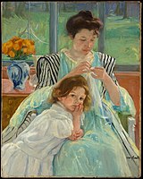 Young Mother Sewing (Mare jove cosint), 1900. Metropolitan Museum of Art.