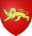 Blason de Laval. Les armes de Normandie portent deux léopards au lieu d'un.