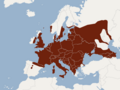 Aire de répartition de la Pipistrelle de Nathusius