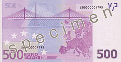 500 Euro, Rückseite