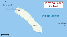 Carte de l'atoll de Tamana.