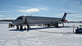 Eine Maschine der SAS Scandinavian Airlines auf dem Flughafen von Kiruna