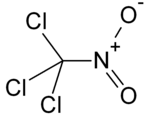 Structuurformule van trichloornitromethaan