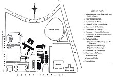 This map shows the South Australian Institute of Technology and the locations of its neighbouring institutions in 1926.