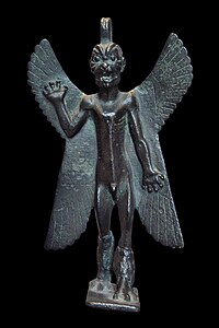 Statuette de Pazuzu, époque néo-assyrienne (VIIIe – VIIe siècles av. J.-C.). Musée du Louvre.