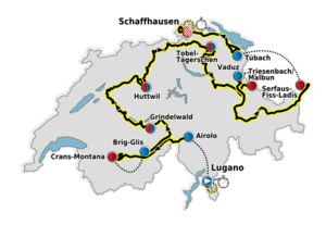 The route of the 2011 Tour de Suisse