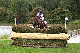 Après un gué, pour « remettre en avant » le cheval.